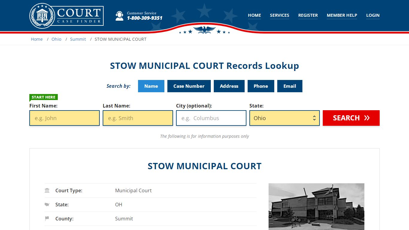 STOW MUNICIPAL COURT Records | STOW, Summit County, OH Court Case Lookup